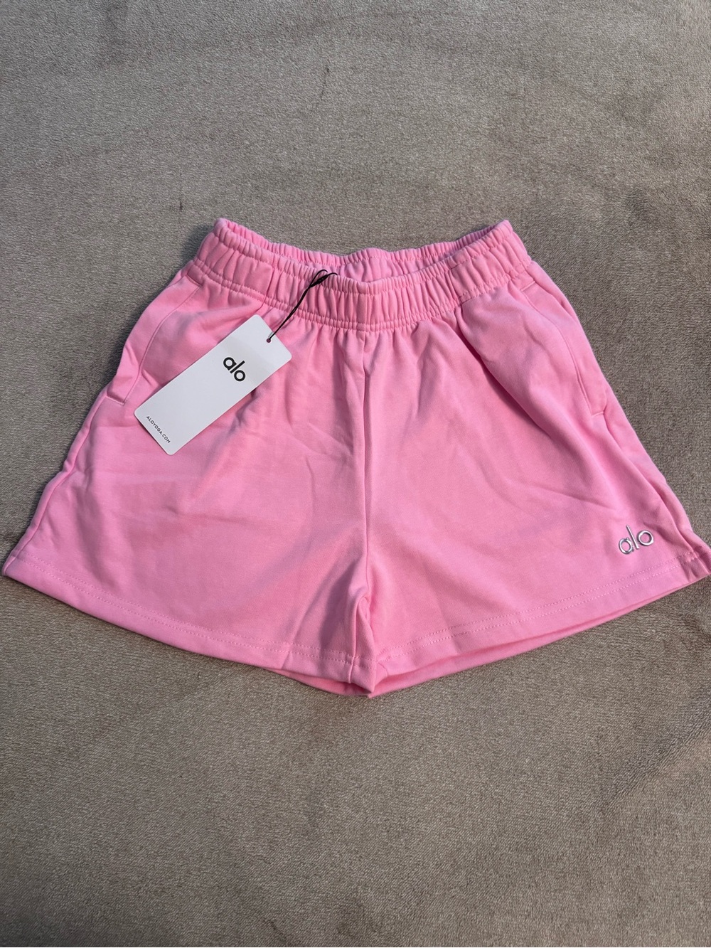 ALO Yoga Bubblegum Pink Elastic Waist Athletic Shorts